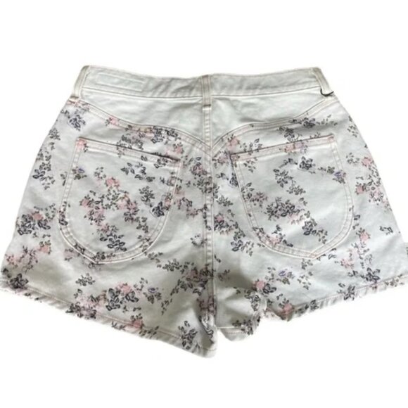 rag & bone Floral Ellie Denim White 24 Purple Pink Shorts - Picture 7 of 7